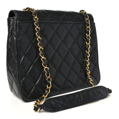 Chanel Caviar Quilted XL Single Flap Black 3 of 12