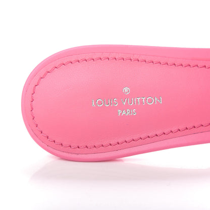 Louis Vuitton Lambskin Embossed Monogram Revival Mid Heel Mules 39 Rose Pop 8 of 11
