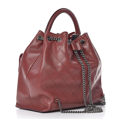 Chanel Calfskin Stitched Large Urban Luxury Drawstring Backpack Red 3 of 10