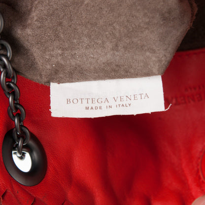 Bottega Veneta Nappa Intrecciato Shoulder Bag Red 7 of 9