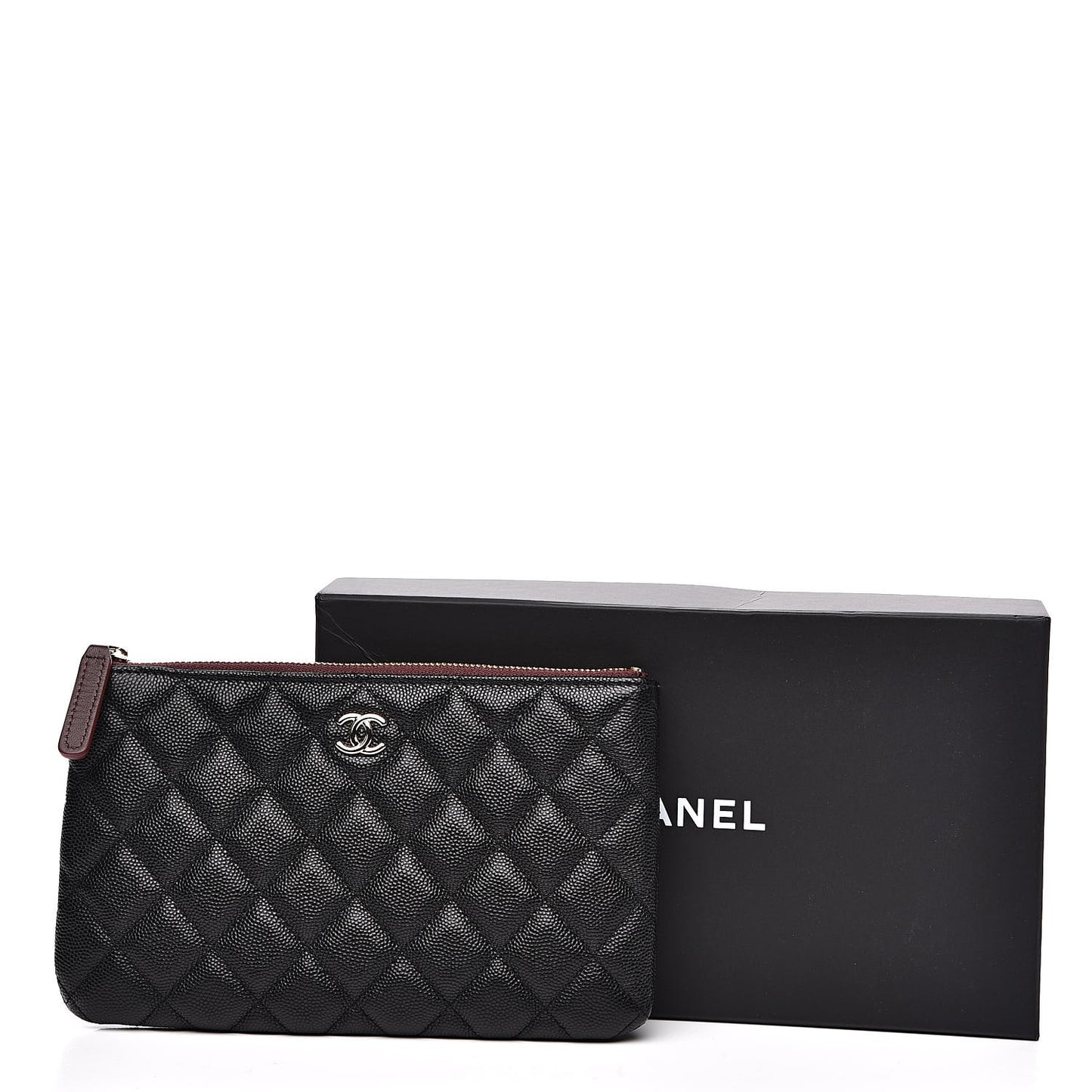 Caviar Quilted Small Pouch Black
