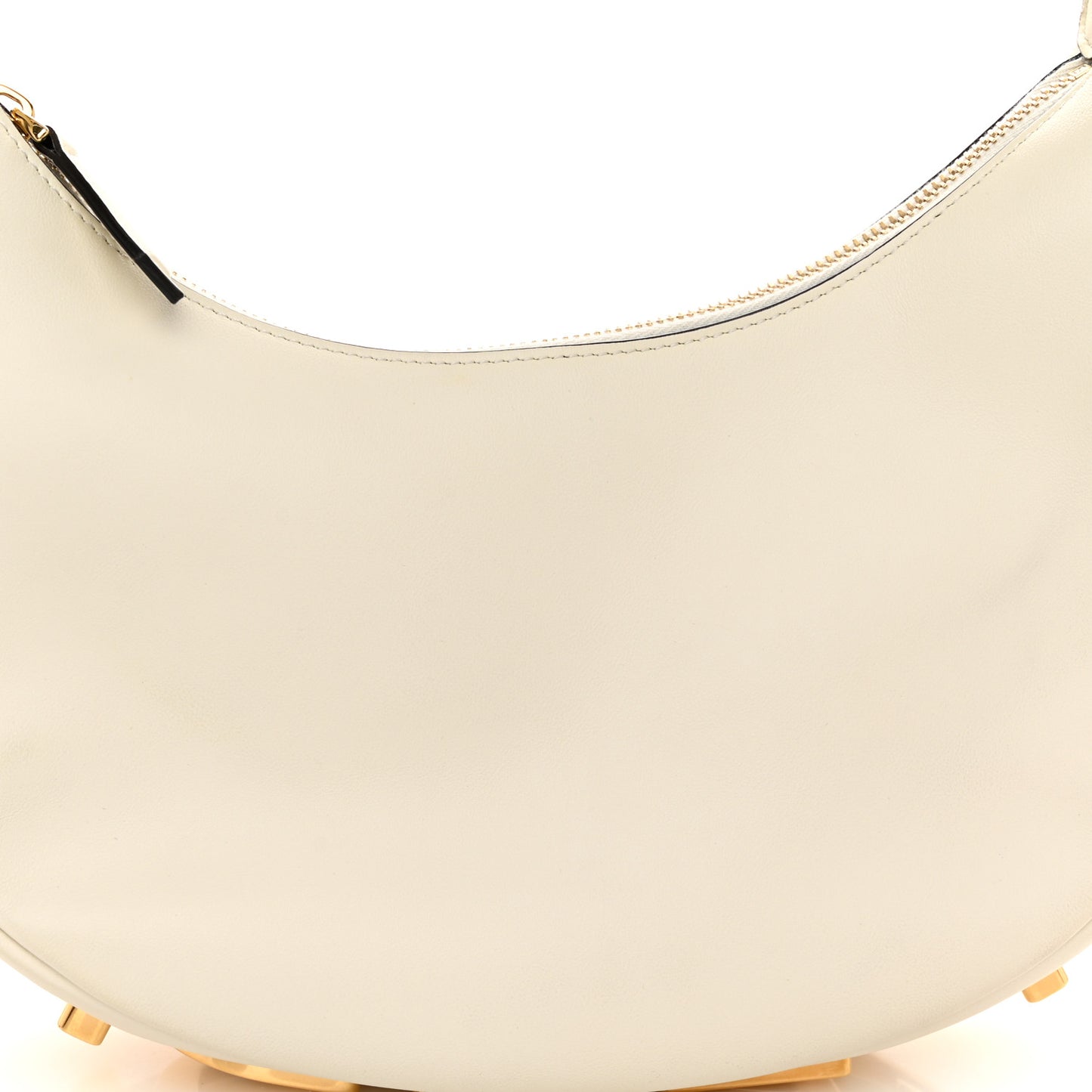 Vitello Grace Matte Small Fendigraphy Hobo Bag White Ice