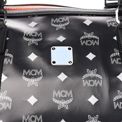 MCM Visetos Reflective Nylon Traveler Weekender Bag Black 11 of 11