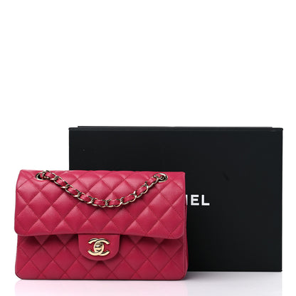 Chanel Caviar Quilted Small Double Flap Dark Pink 11 of 11