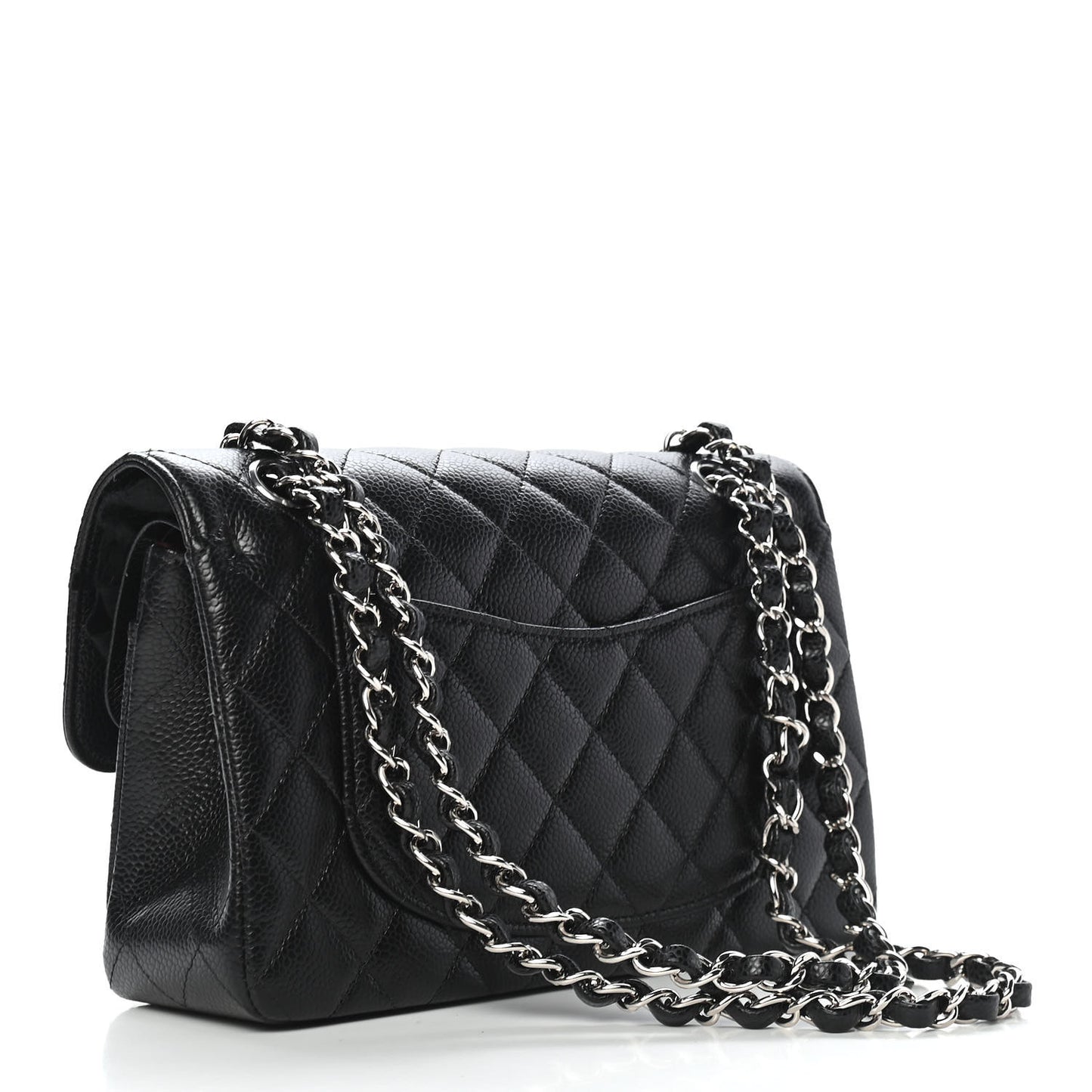 Caviar Quilted Small Double Flap Black