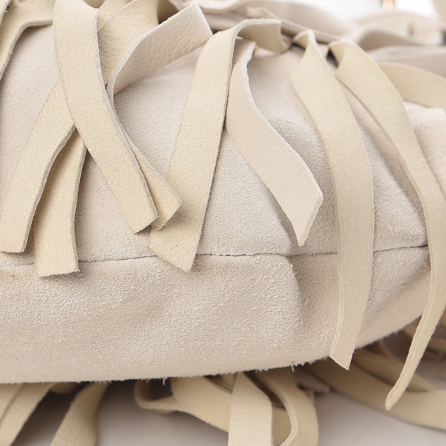 Saint Laurent Suede Boheme Fringe Shoulder Bag Ivory 10 of 10