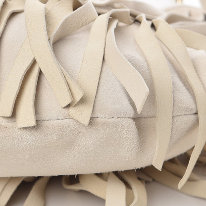 Saint Laurent Suede Boheme Fringe Shoulder Bag Ivory 10 of 10