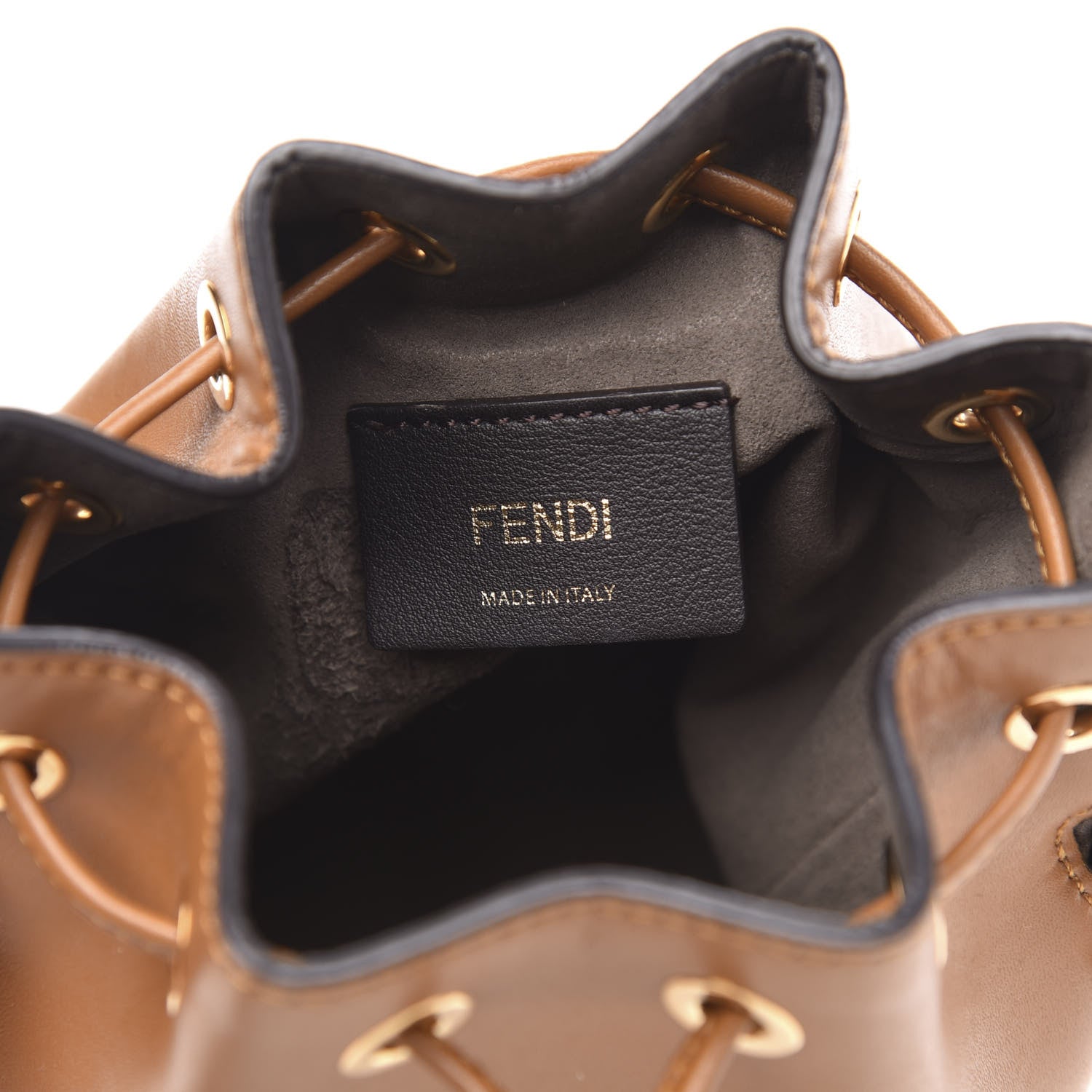 Fendi Vitello Liberty F is Fendi Floral Embellished Mini Mon Tresor Bucket Bag Caramello 6 of 10