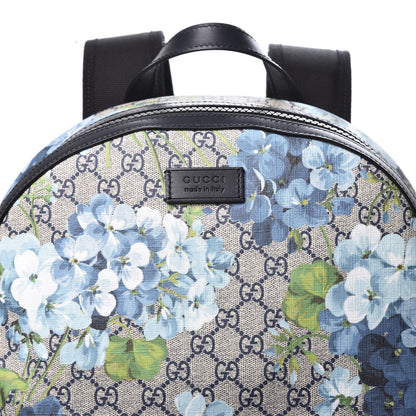 Gucci GG Supreme Monogram Blooms Medium Day Backpack Beige Blue Navy 11 of 11