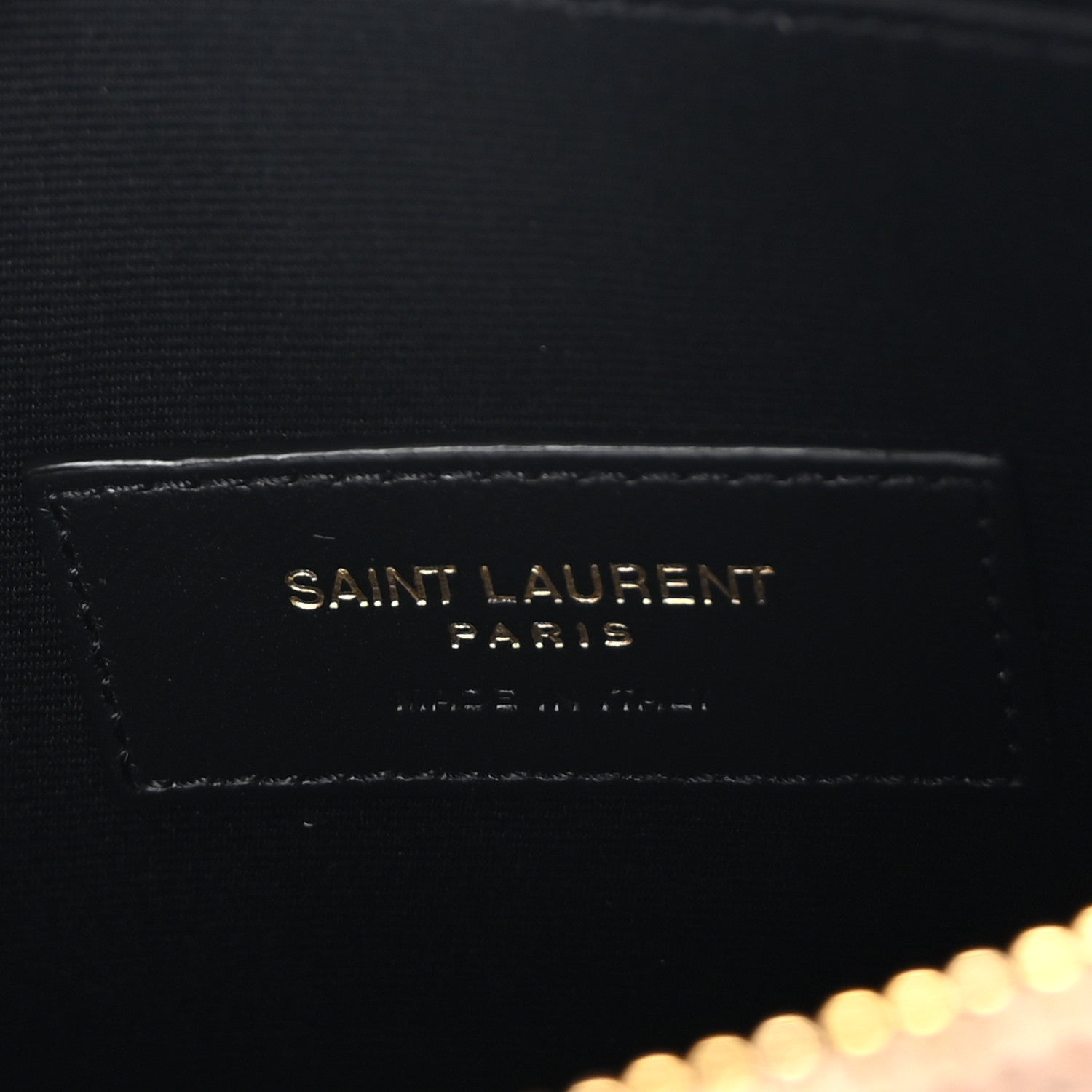 Saint Laurent Grain De Poudre Chevron Monogram Large Bill Pouch Dark Beige 6 of 8