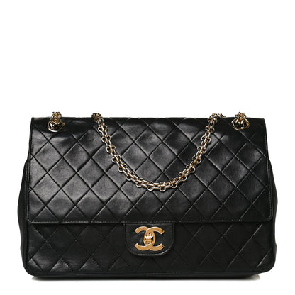 Chanel Lambskin Quilted Medium Double Flap Bijoux Chain Black 1 of 12