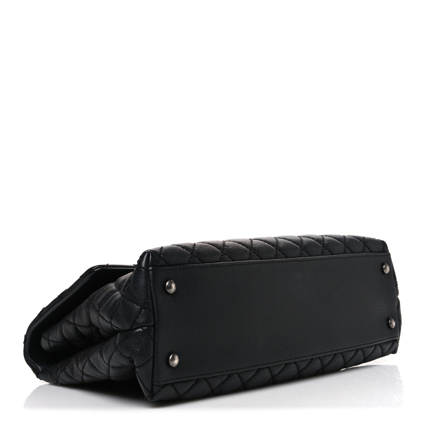 Caviar Quilted Medium Coco Handle Flap Black