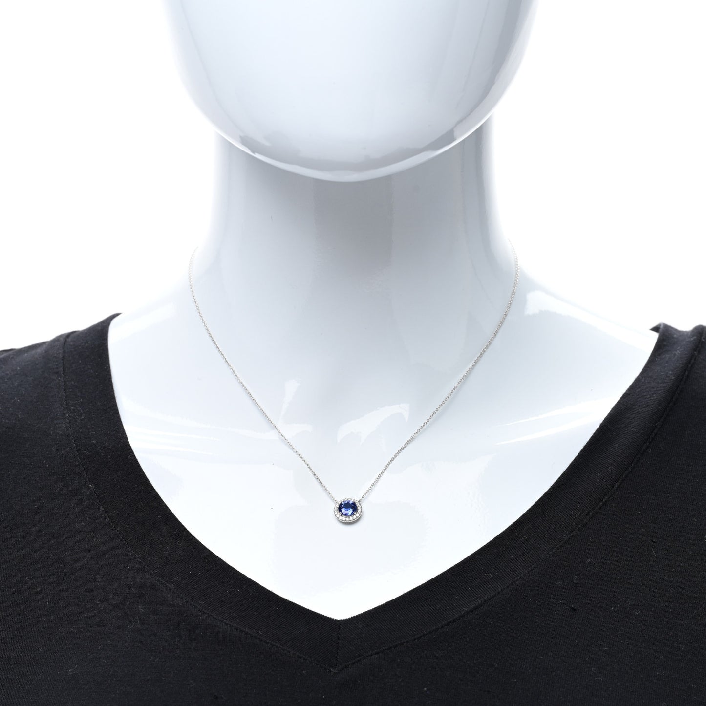 Platinum Diamond Tanzanite Soleste Pendant Necklace