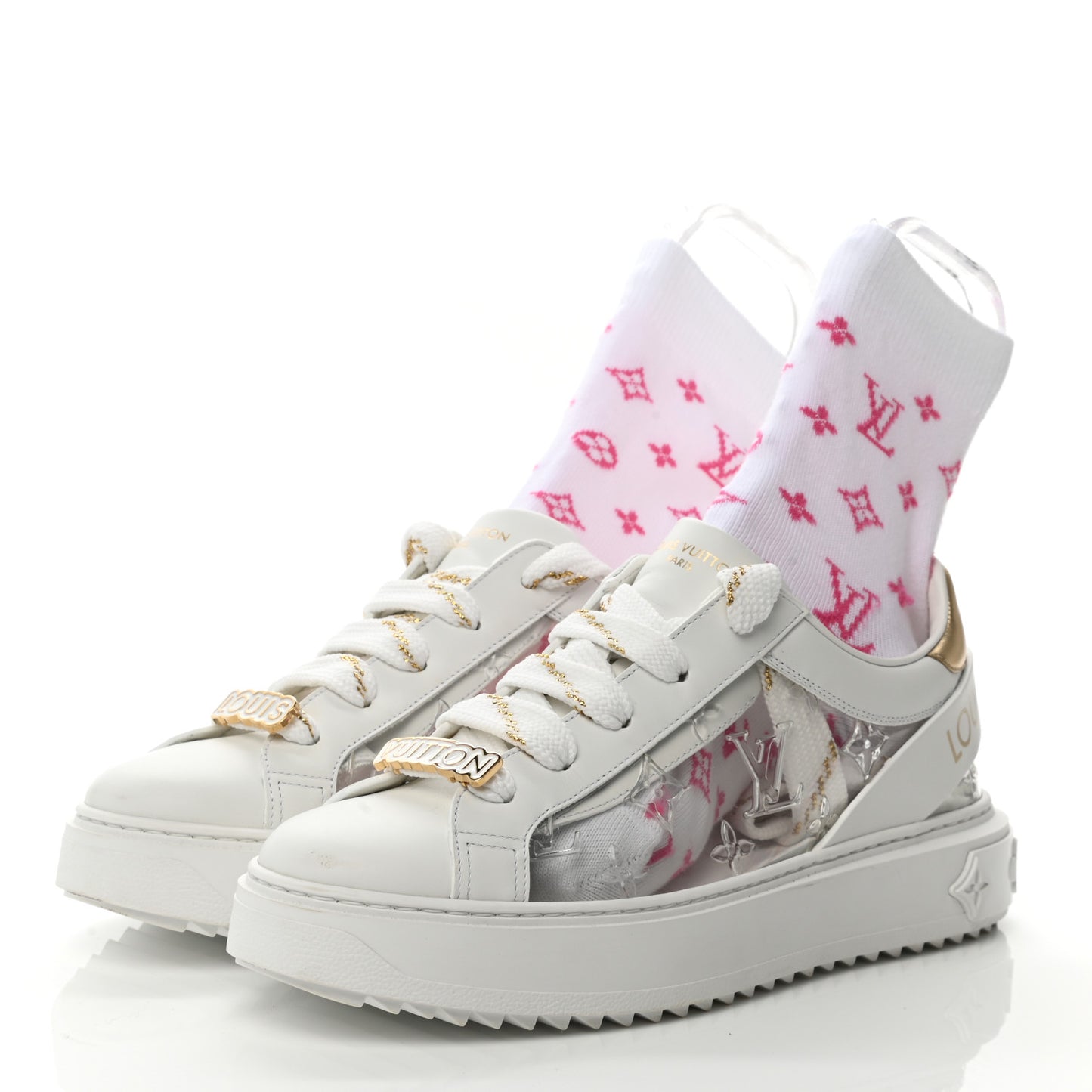 Monogram PVC Time Out Sneakers 38.5 Gold