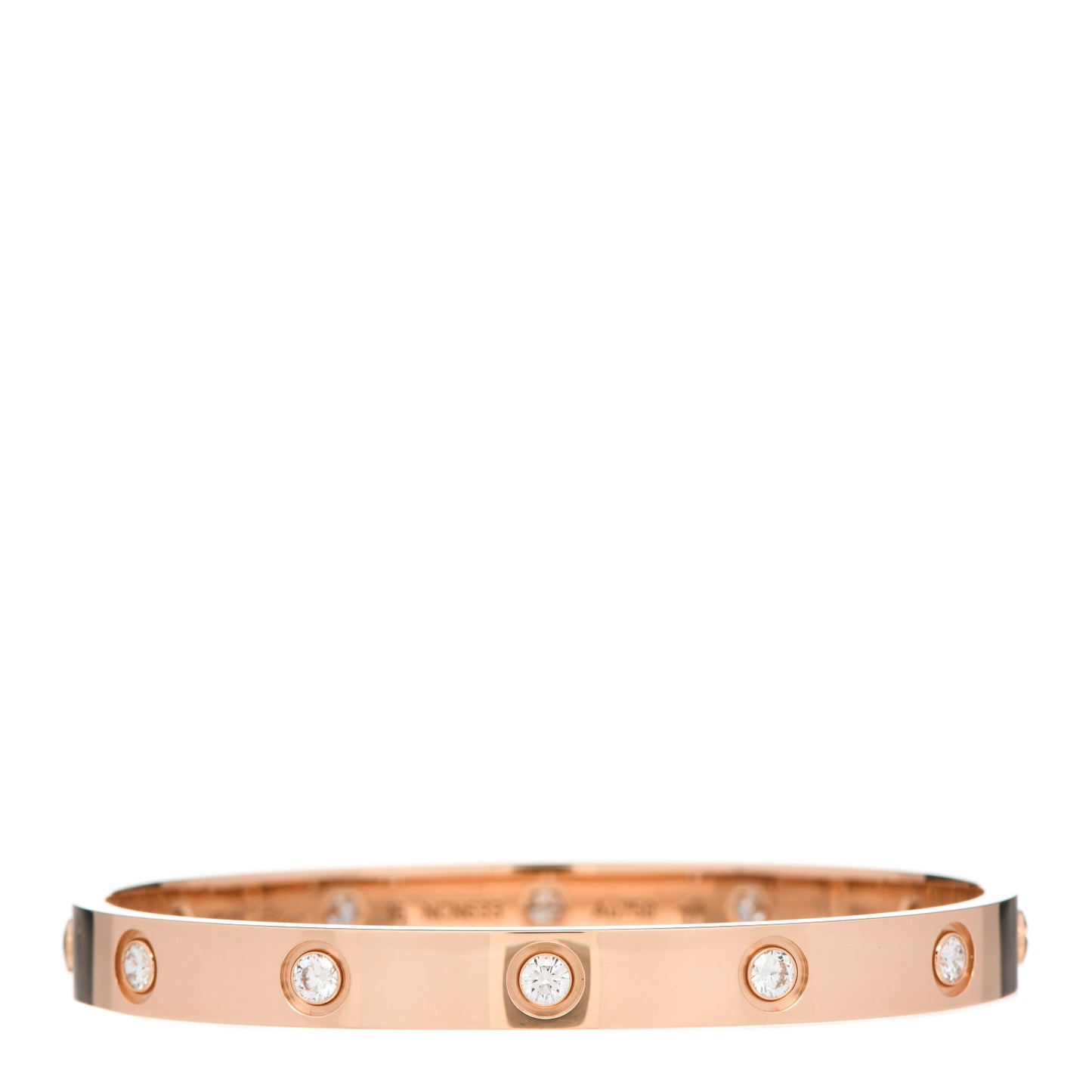 18K Pink Gold 10 Diamond LOVE Bracelet 16