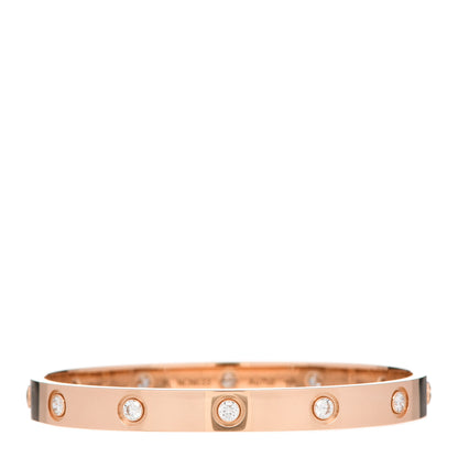 Cartier 18K Pink Gold 10 Diamond LOVE Bracelet 16 1 of 5