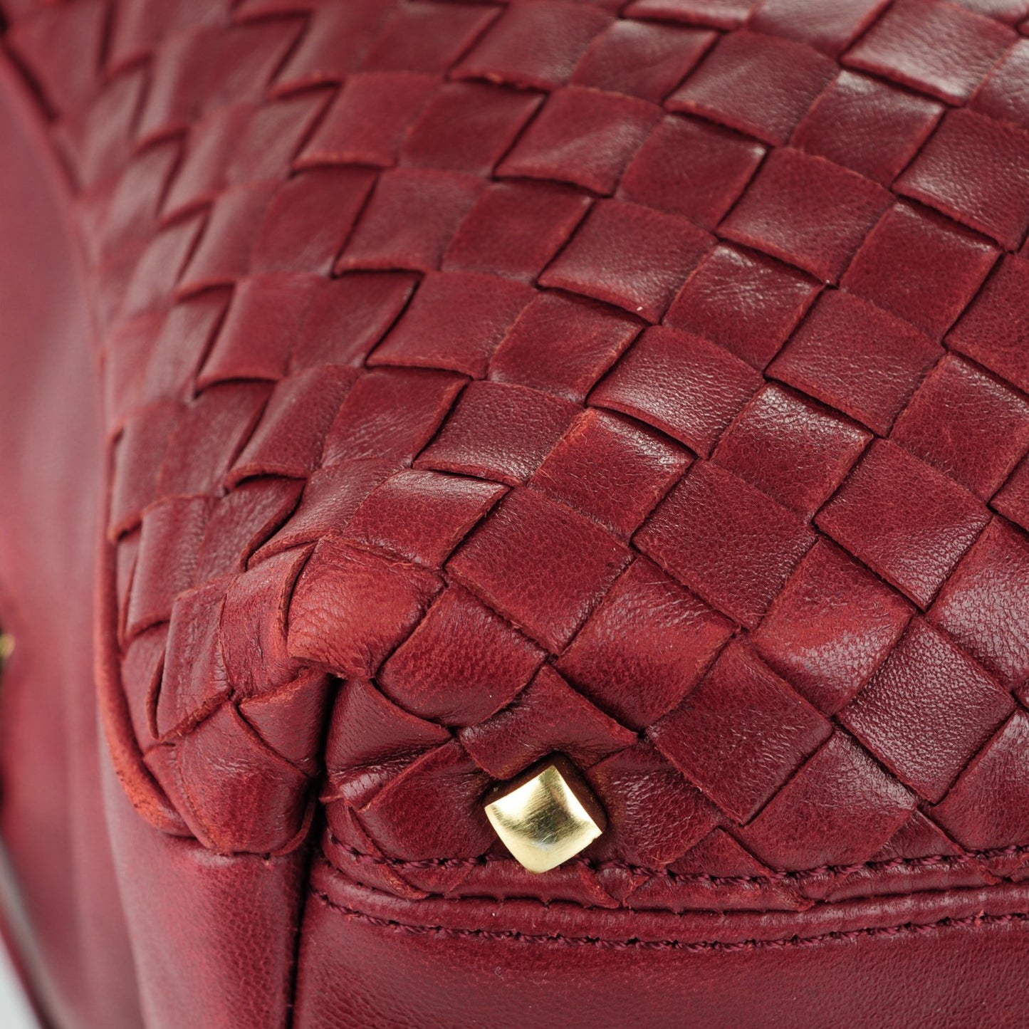 Nappa Intrecciato Satchel Red