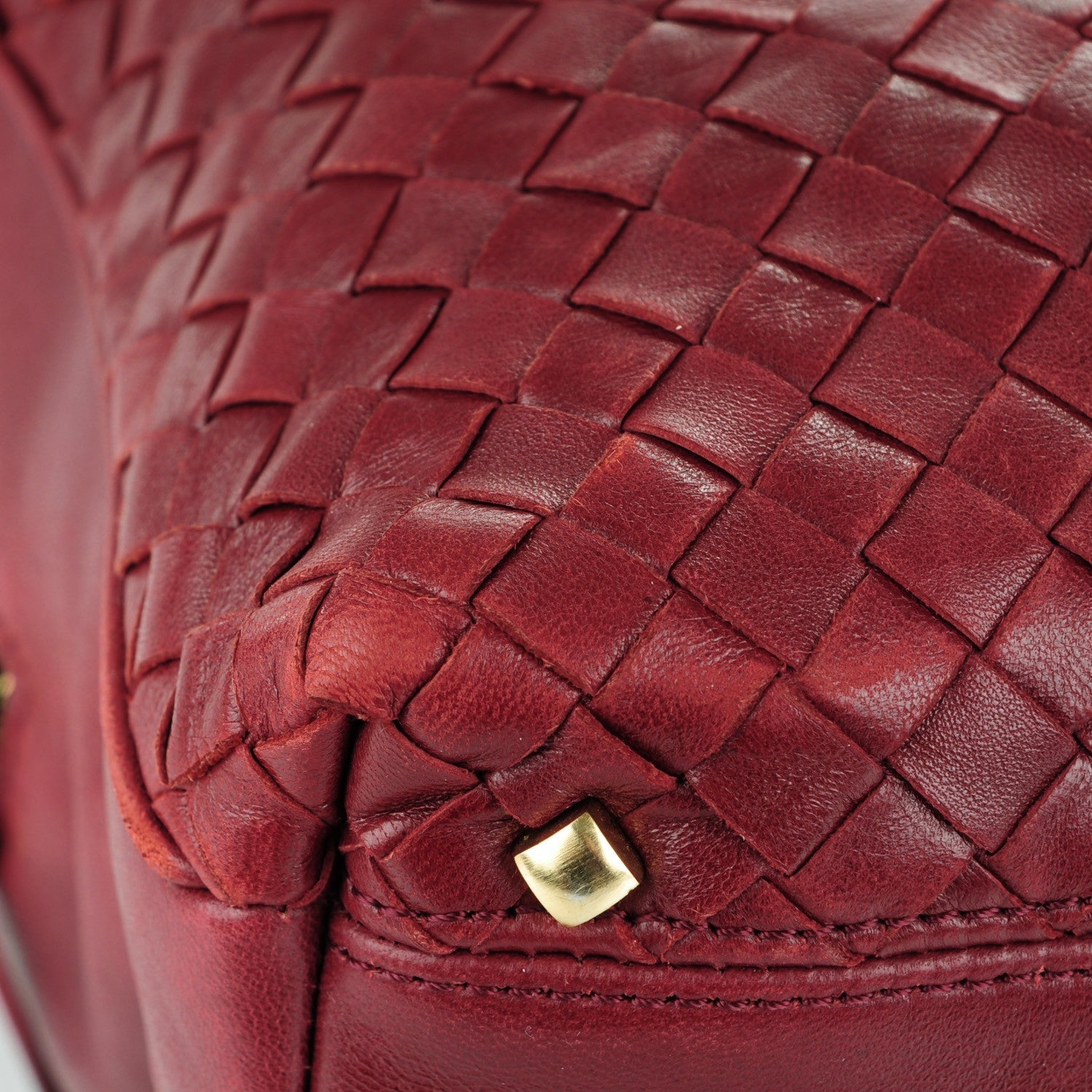 Bottega Veneta Nappa Intrecciato Satchel Red 10 of 12