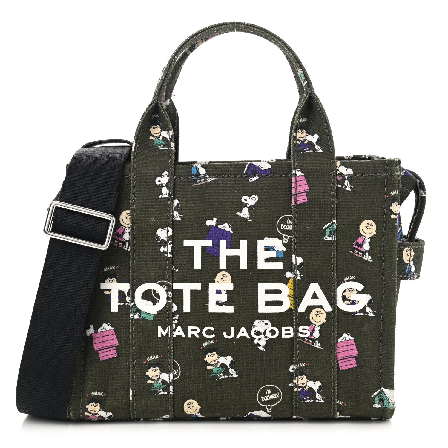 Marc Jacobs X PEANUTS Canvas Small Characters Tote Bag Green 1 of 11