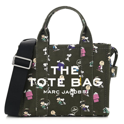 Marc Jacobs X PEANUTS Canvas Small Characters Tote Bag Green 1 of 11