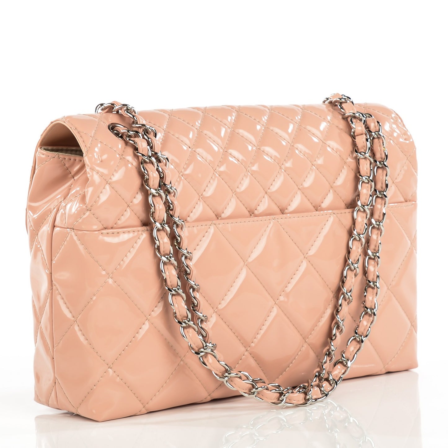 Vinyl Quilted In The Business Flap Bag Pink
