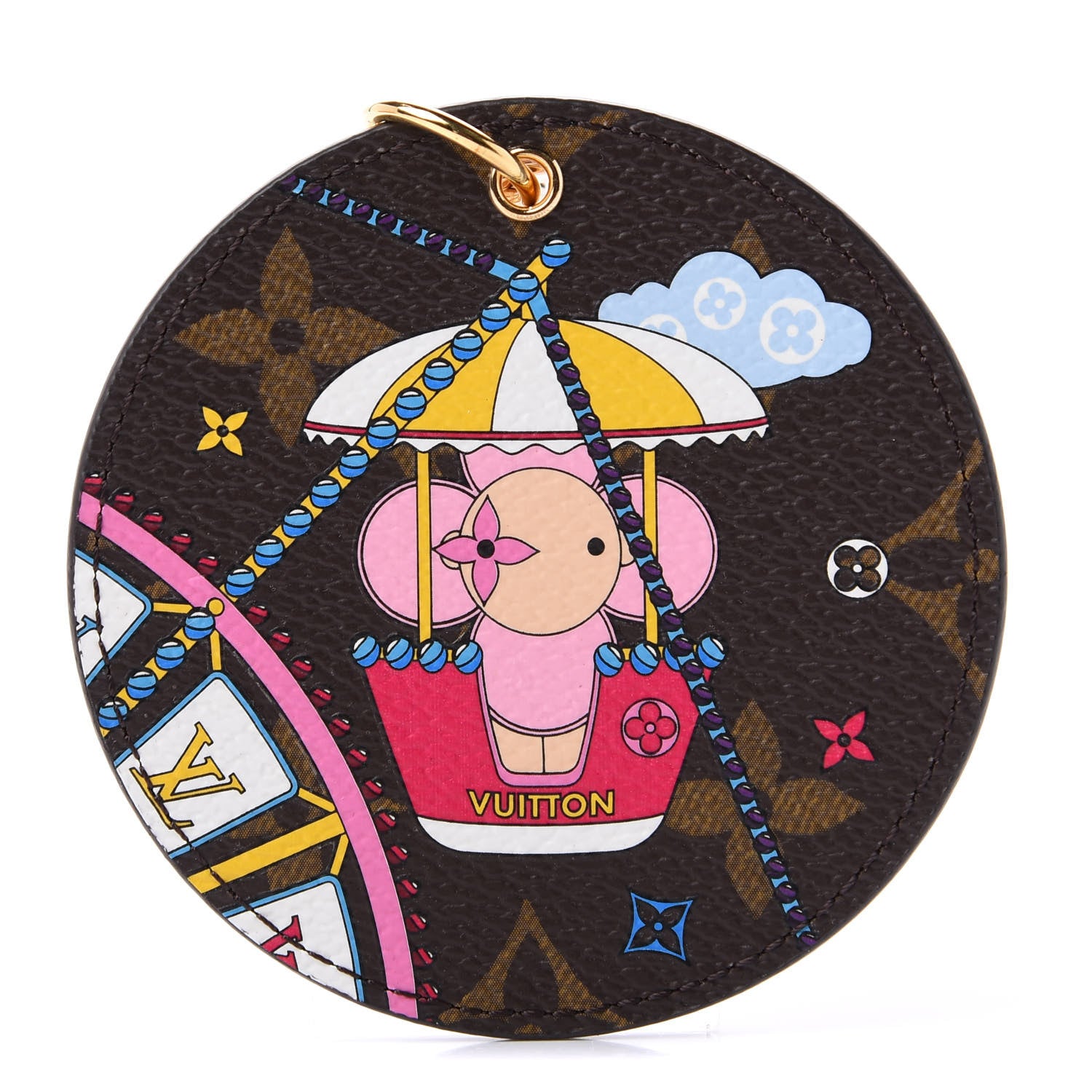 Louis Vuitton Monogram 2020 Christmas Animation Big Wheel Bag Charm Key Ring Rose Ballerine 5 of 9