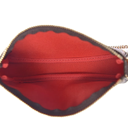 Louis Vuitton Damier Ebene 2019 Christmas Animation Mini Pochette Accessories Red 5 of 8