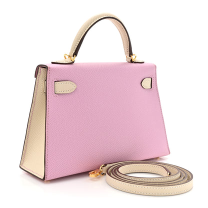Hermes Epsom Horseshoe Mini Kelly Sellier 20 Mauve Sylvestre Craie 3 of 16