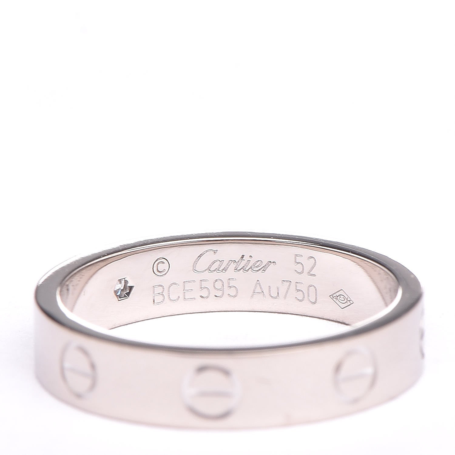Cartier 18K White Gold Diamond 4mm LOVE Wedding Band Ring 52 6 4 of 5