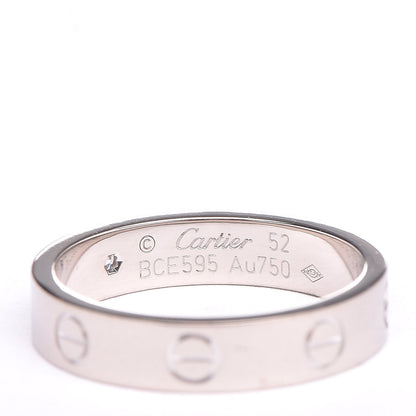 Cartier 18K White Gold Diamond 4mm LOVE Wedding Band Ring 52 6 4 of 5