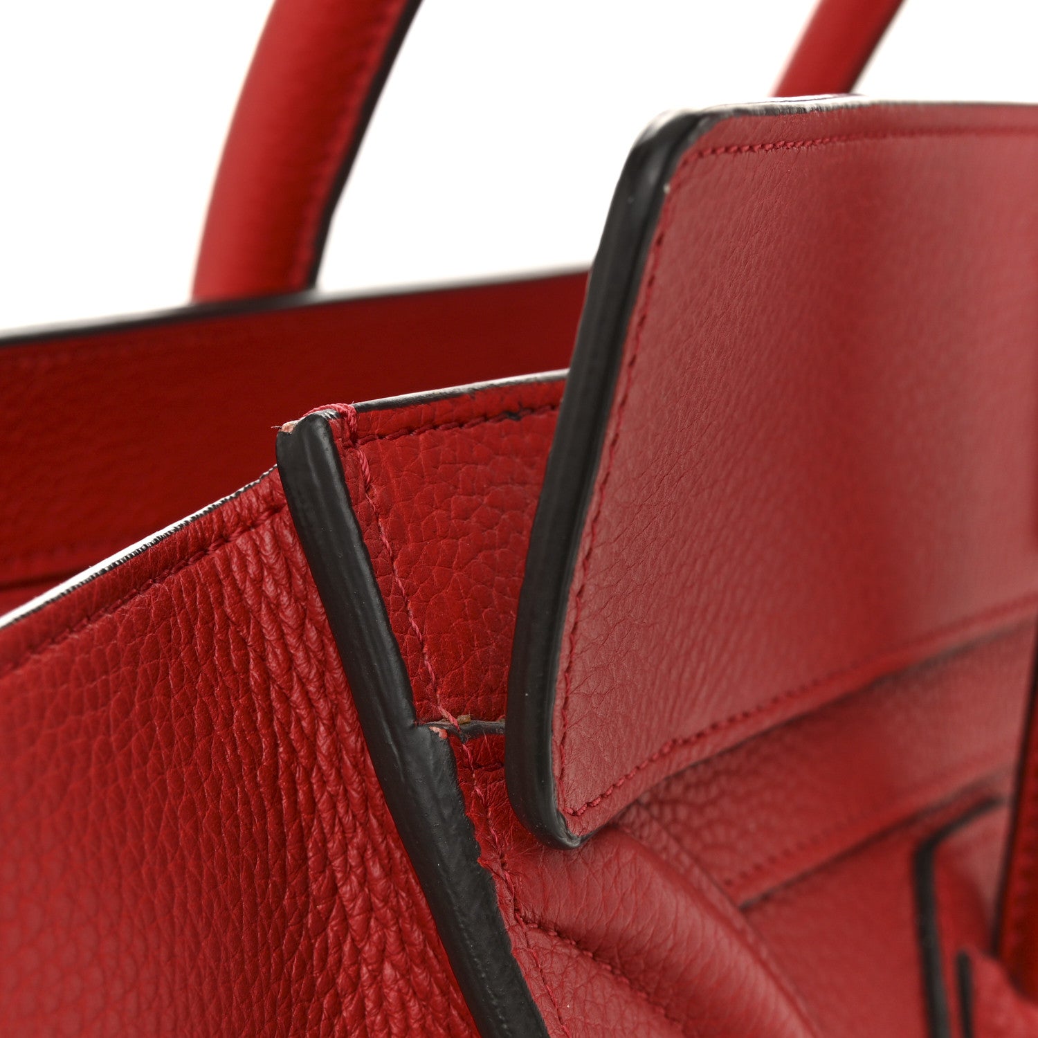 Celine Drummed Calfskin Mini Luggage Coquelicot 12 of 13