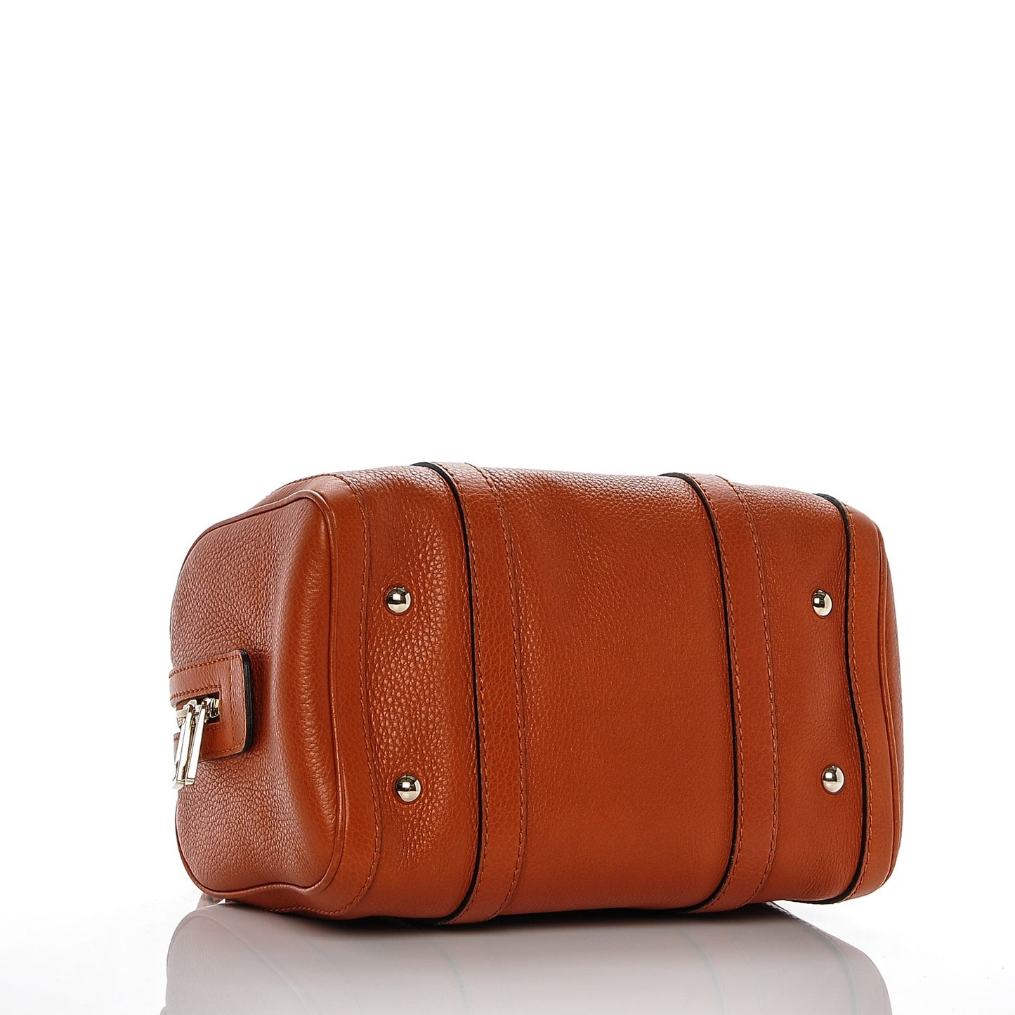 Pebbled Calfskin Small Boston Orange
