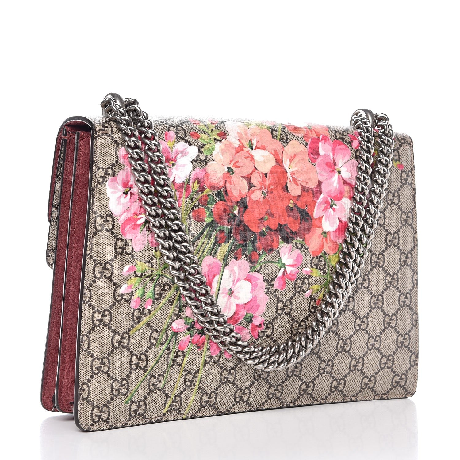 Gucci GG Supreme Monogram Blooms Medium Dionysus Shoulder Bag Beige Multicolor Dry Rose 3 of 7