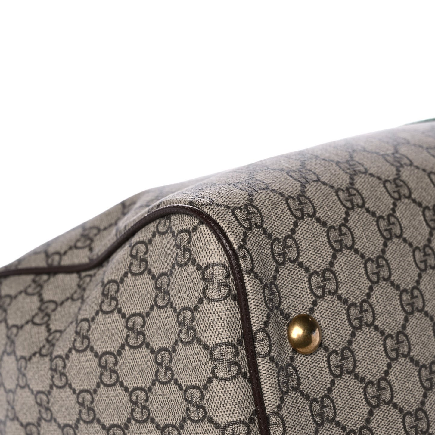 GG Supreme Monogram Textured Dollar Calfskin Web Medium Ophidia Carry-On Duffle Bag Beige Ebony New Acero