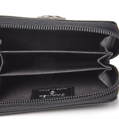 Chanel Caviar Quilted Boy Zip Around Coin Purse Wallet Black 5 of 8
