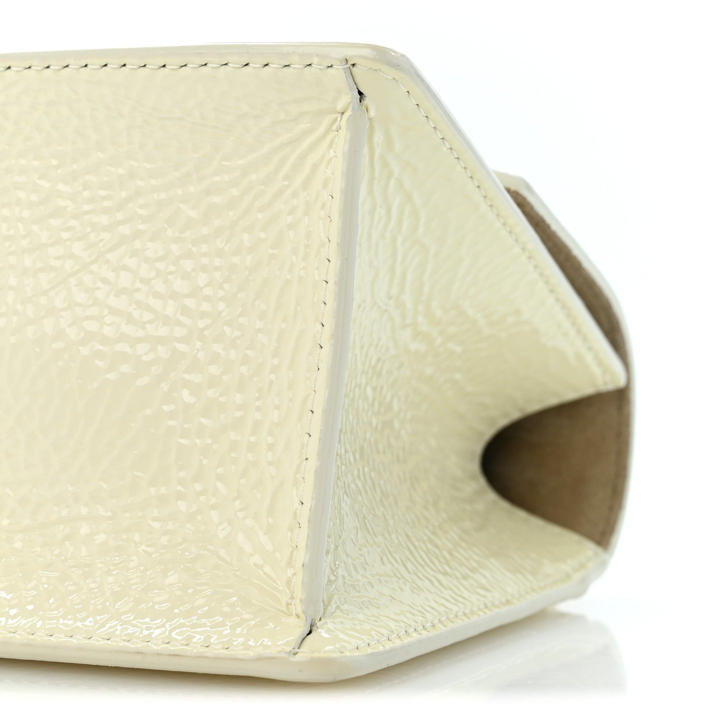 Textured Patent Calfskin Small Madeline Satchel Latte