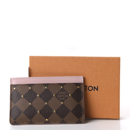 Louis Vuitton Damier Ebene Studded Card Holder Rose Ballerine 8 of 8
