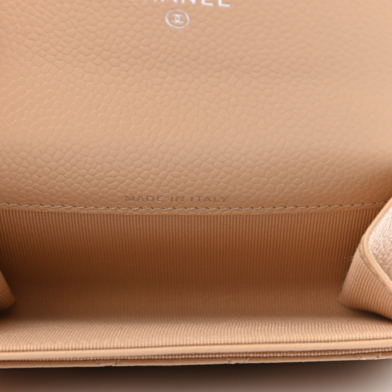Chanel Caviar Quilted Flap Card Holder Wallet Beige 5 of 8