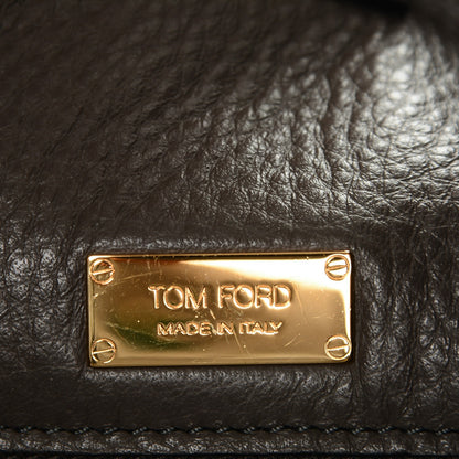Tom Ford Grained Calfskin Alix Padlock Zip Tote Graphite 7 of 7
