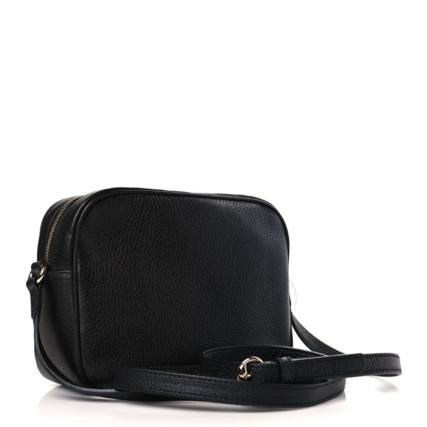 Pebbled Calfskin Small Soho Disco Bag Black