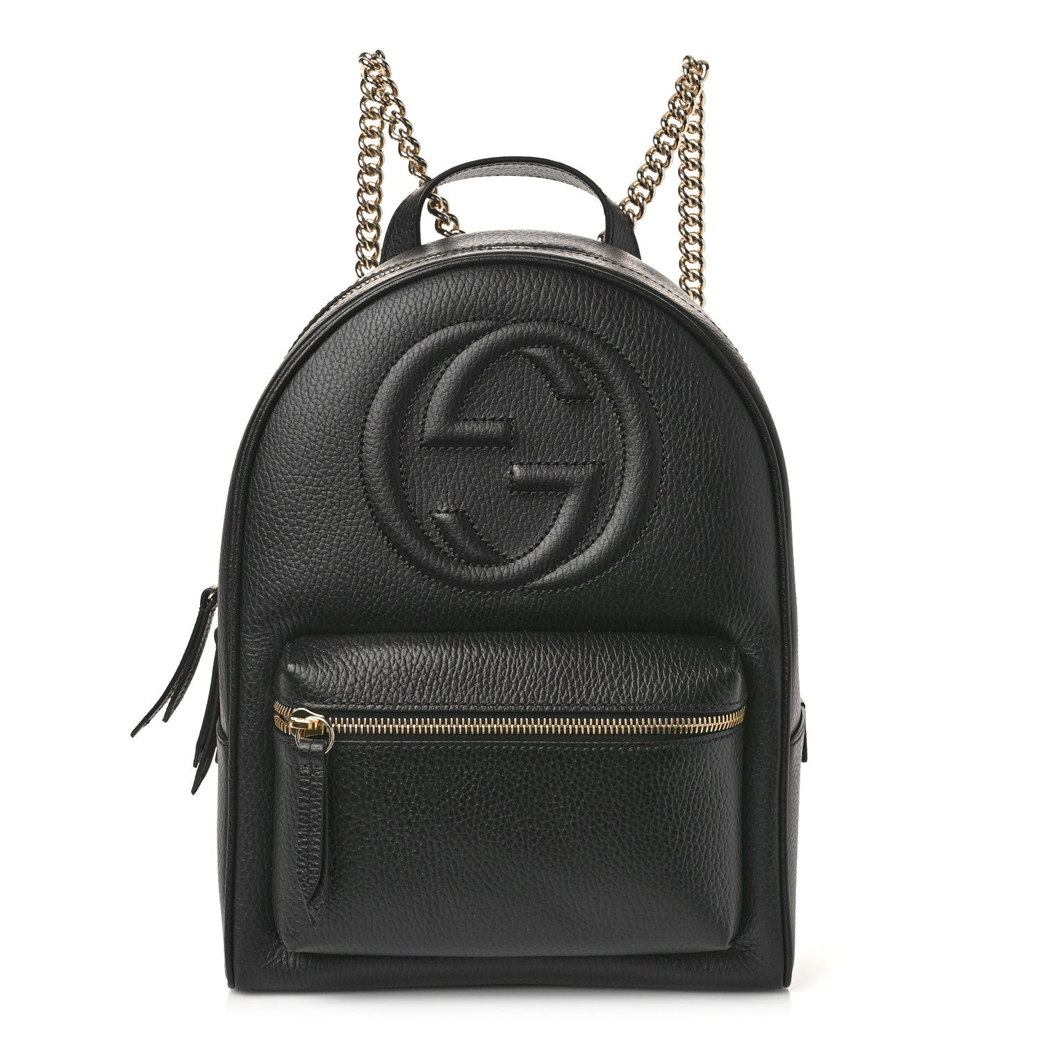 Gucci Pebbled Calfskin Soho Chain Backpack Black 1 of 9