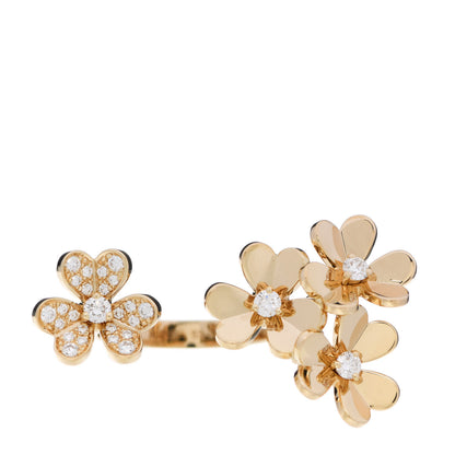 Van Cleef & Arpels 18K Yellow Gold Diamond Frivole Between The Finger Ring 53 6.5 1 of 9