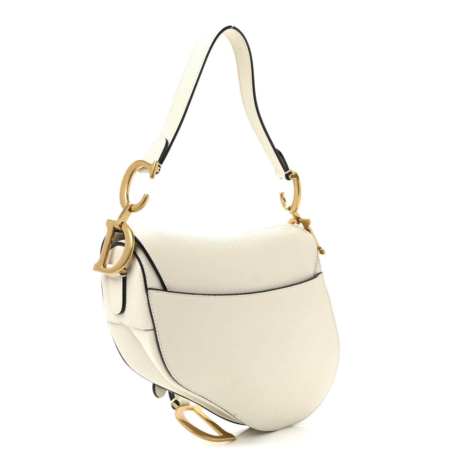 Christian Dior Grained Calfskin Saddle Bag White 3 of 10