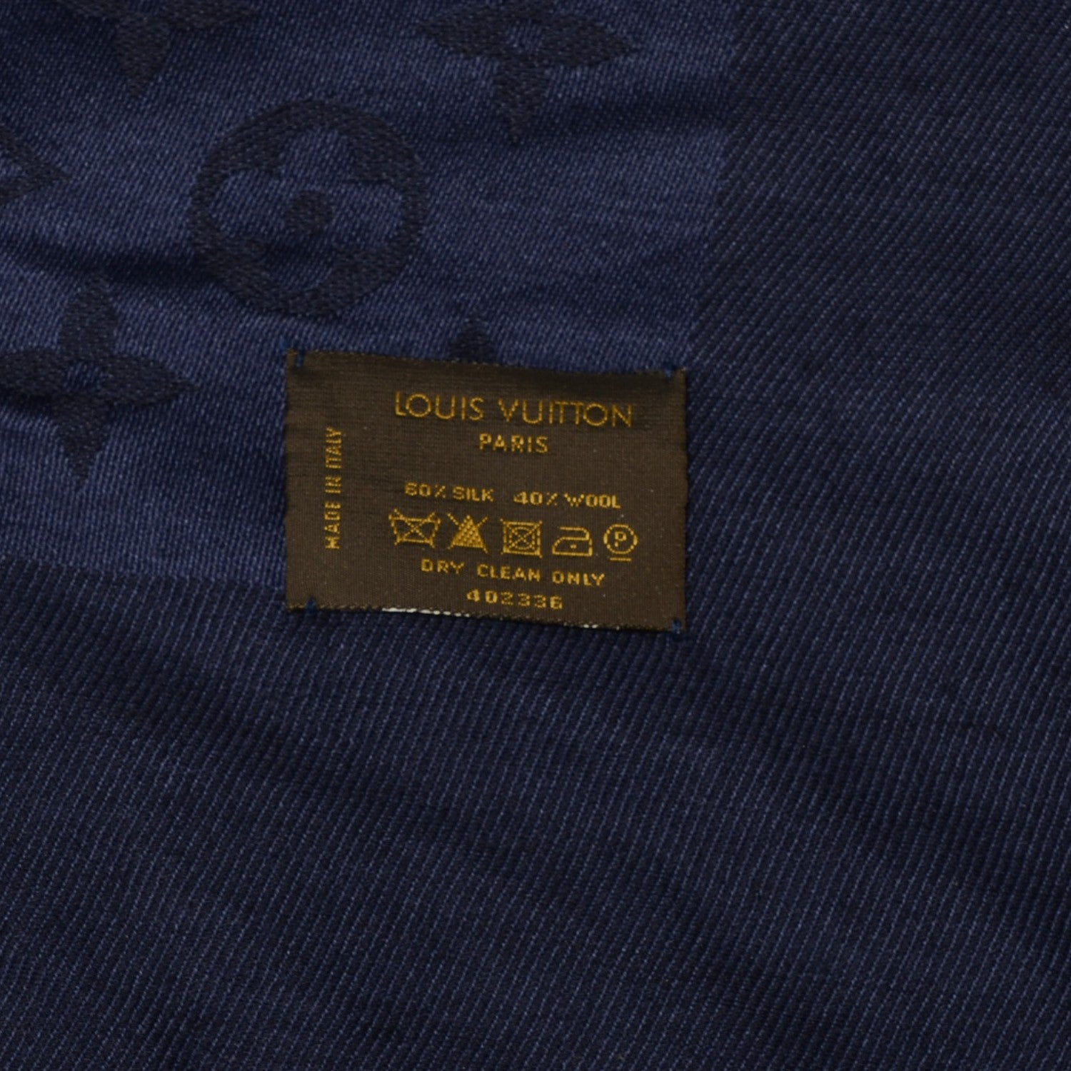 Louis Vuitton Silk Wool Monogram Rock Shawl Black 5 of 5