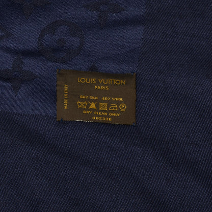 Louis Vuitton Silk Wool Monogram Rock Shawl Black 5 of 5