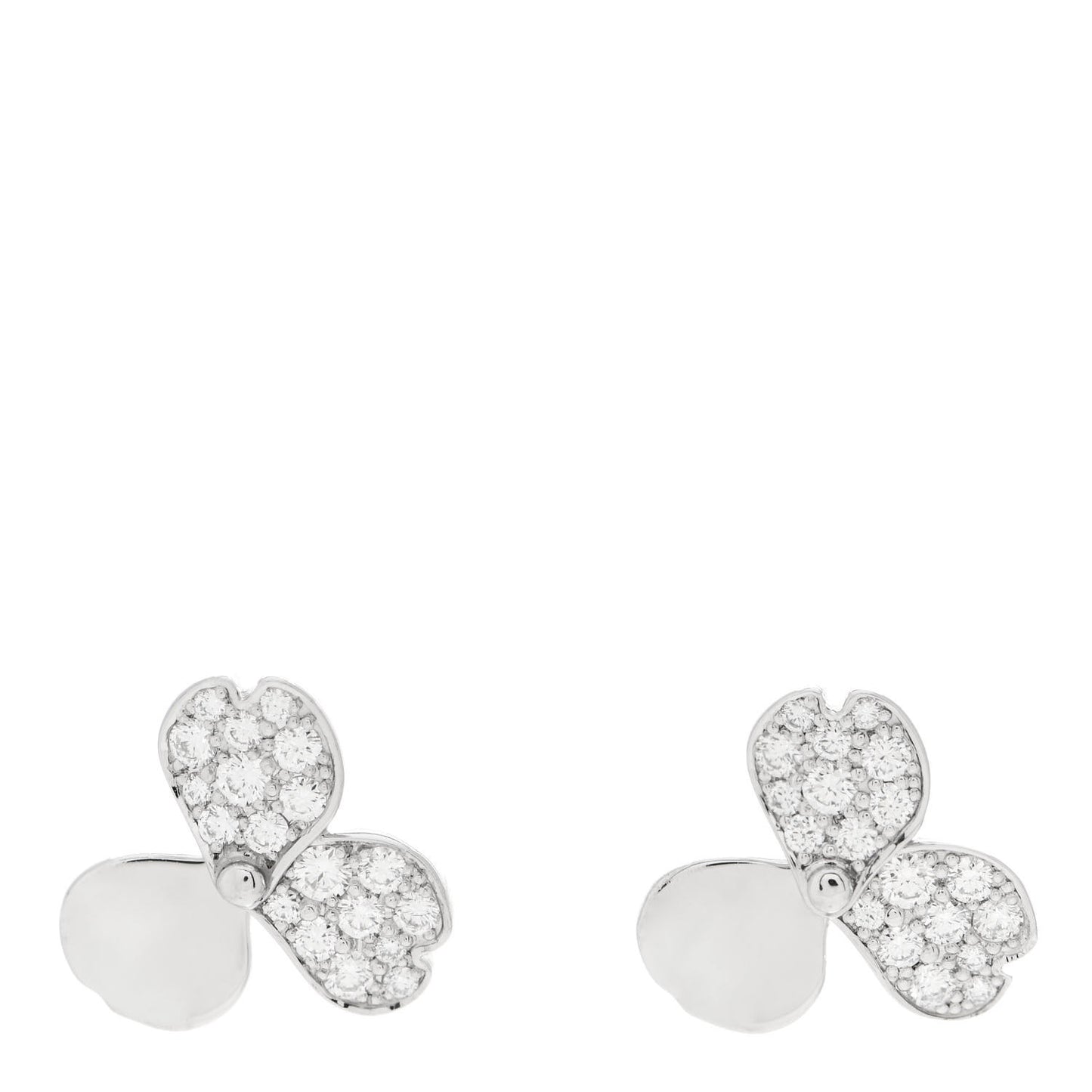 Platinum Diamond Paper Flowers Earrings