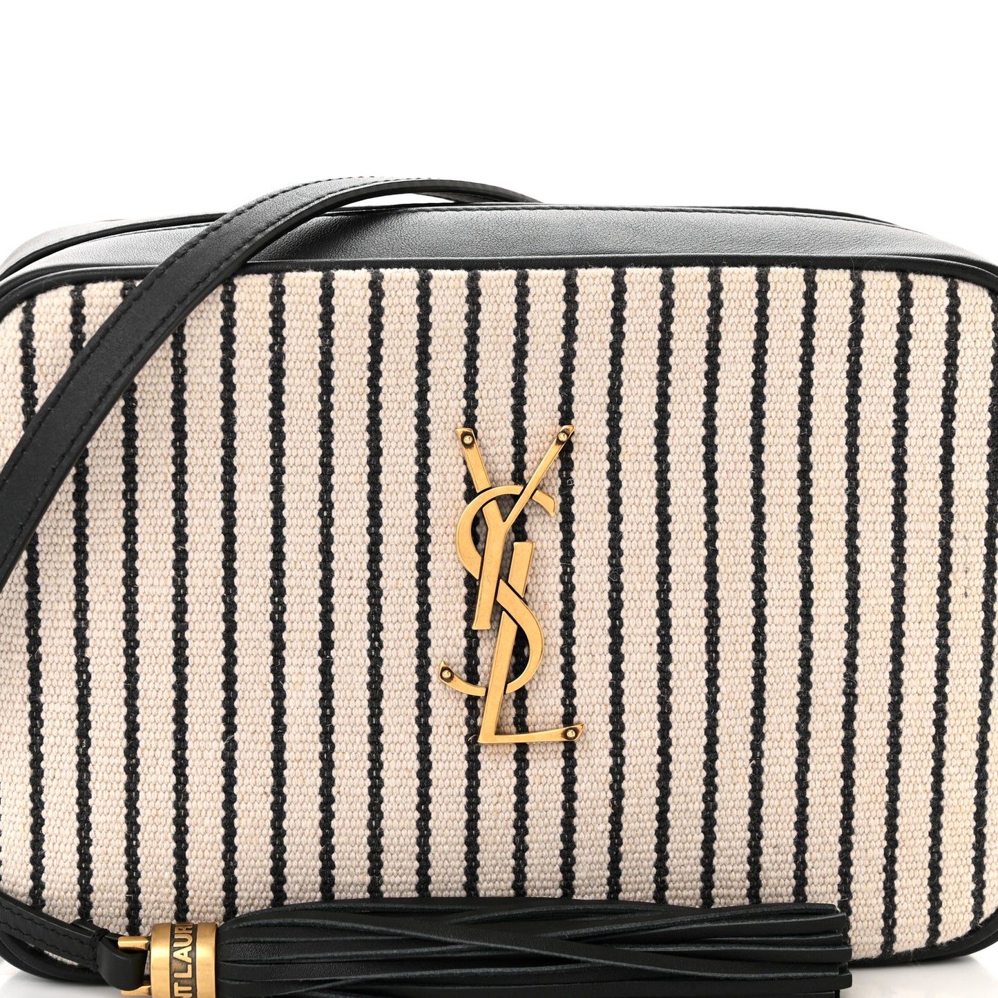 Canvas Calfskin Monogram Lou Camera Bag Black Grey Cream