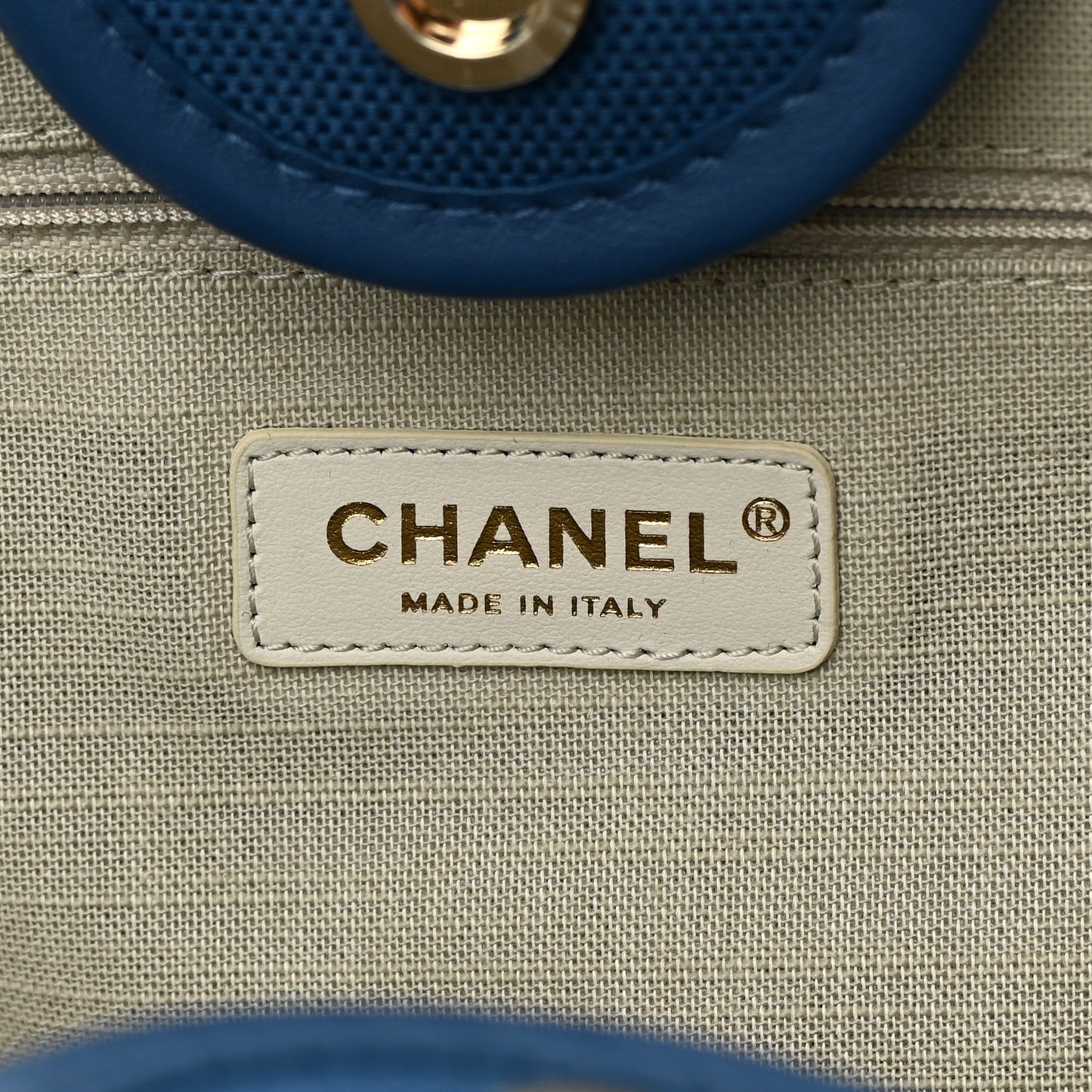 Cotton Medium Deauville Tote Blue White