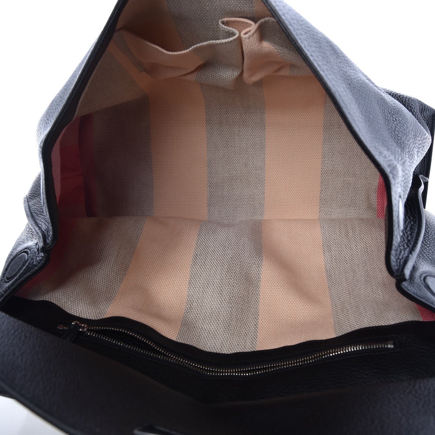 Pebbled Calfskin Large Bamboo Daily Top Handle Bag Black