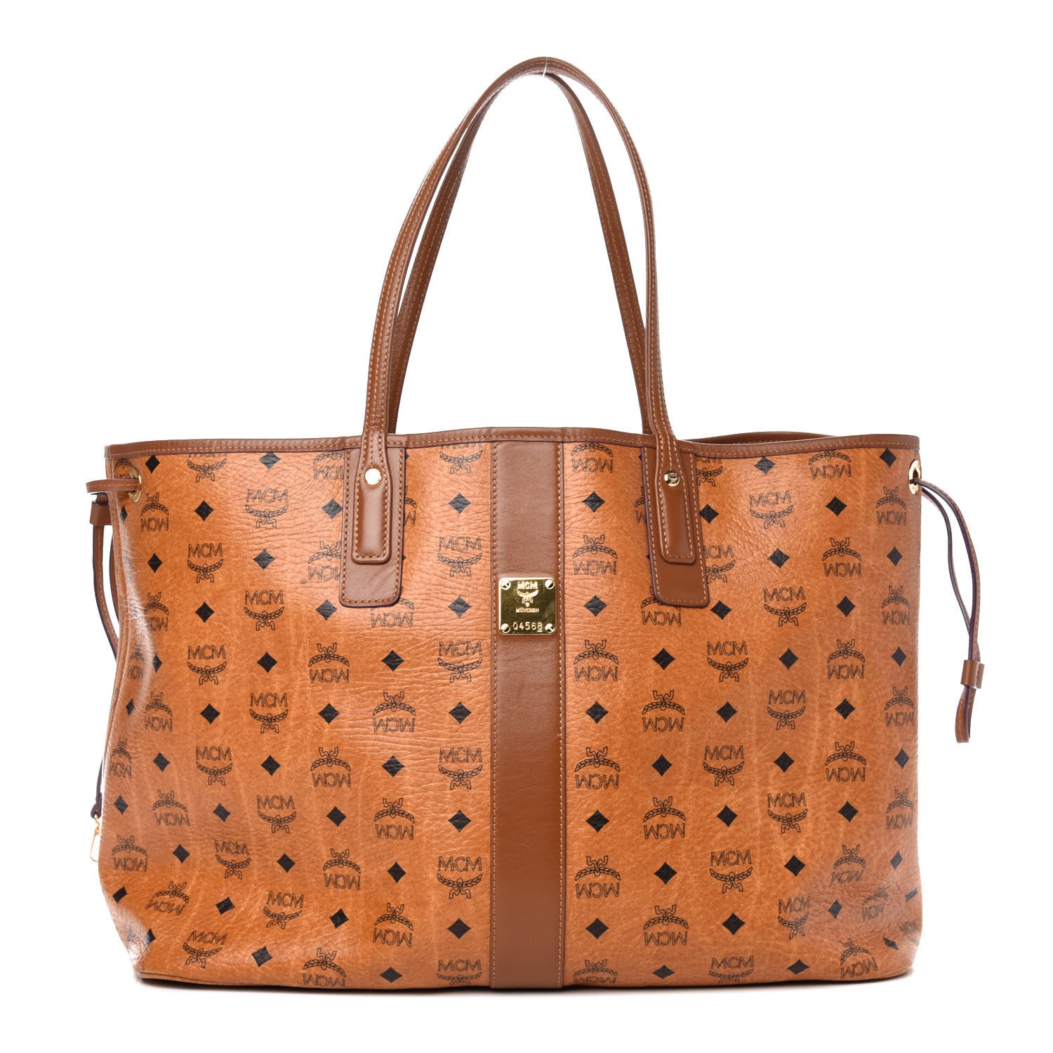 MCM Visetos Large Liz Reversible Shopper Tote Cognac 3 of 19